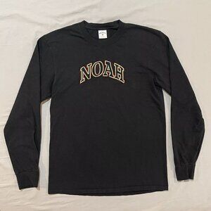 Noah NYC Long Sleeve Shirt Spellout Embroidered Black